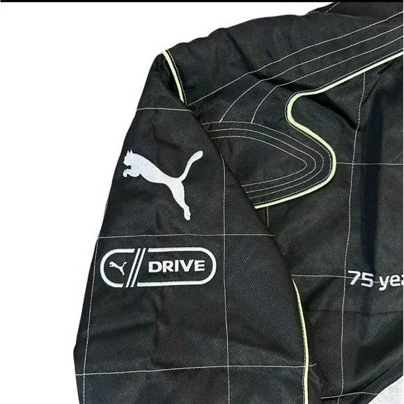 Men PUMA F1‎ Racing Full Zip Jacket Black Casual Athletic Sweater 631639 01 Sz L